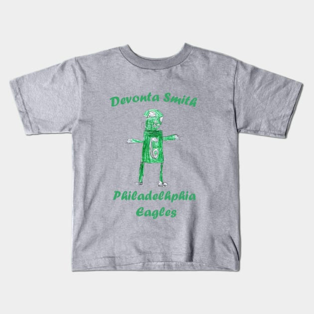 Devonta Smith Eagles Drawing Kids T-Shirt by Kids’ Drawings 